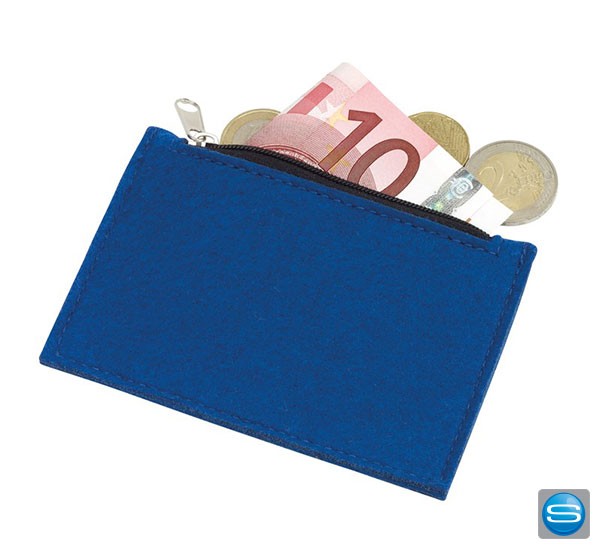 Farbiger Geldbeutel aus Filz als Werbeträger