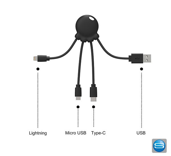 Octopus Eco Ladekabel mit Logo bedrucken