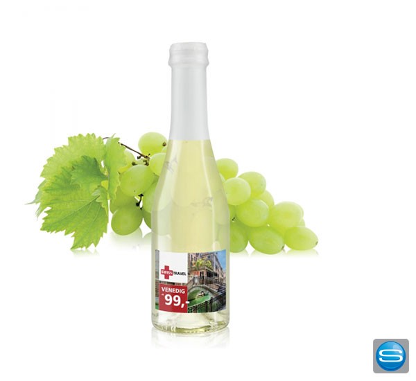 Piccolo Sekt individuell bedruckt als Gastgeschenk