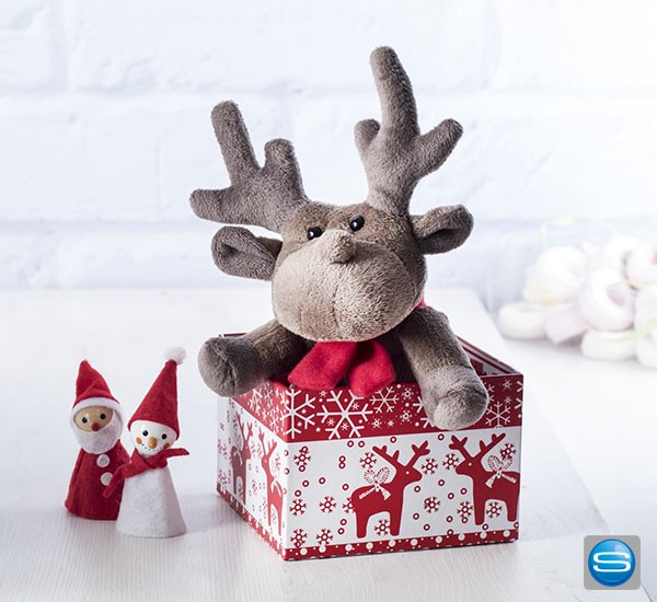 Plüschrentier mit personalisierbarem Anhänger