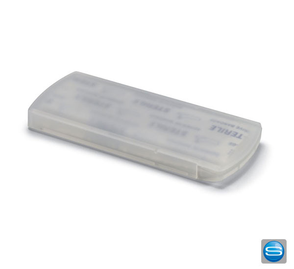 Pflasterbox mit Ihrem Firmenslogan bedruckt