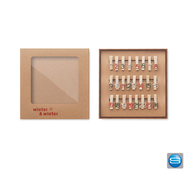 Adventskalender Klammers 24 Stück mit Ihrem Logo