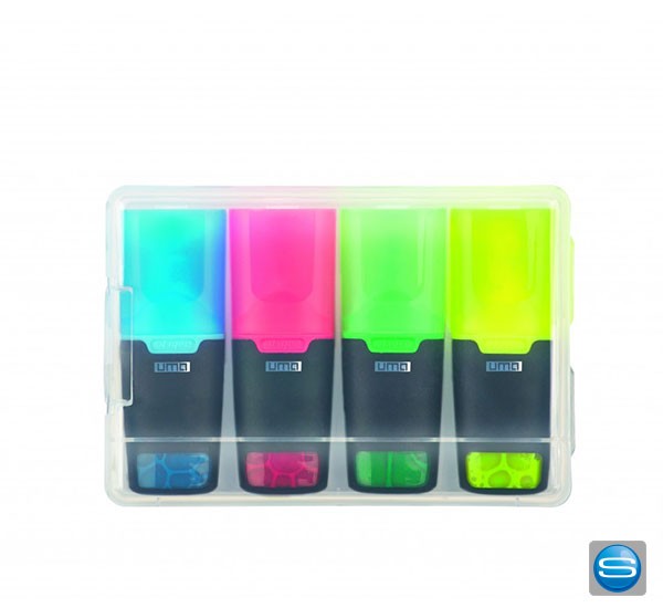 UMA Textmarker Liqeo 4er SET MINI mit Logo bedruckt