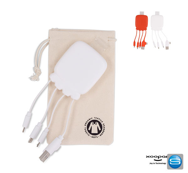 2in1 Powerbank mit Ladekabel als Giveaway