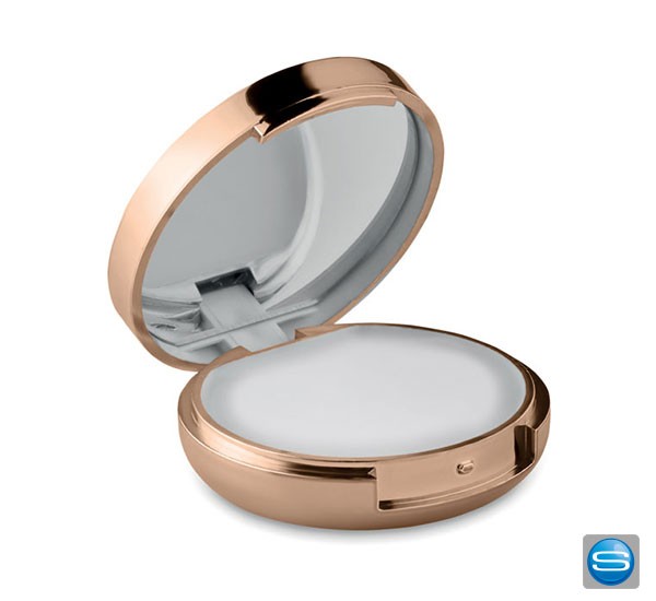 2in1 Makeup-Spiegel mit Lippenbalsam als Give Away mit individuellem Logodruck