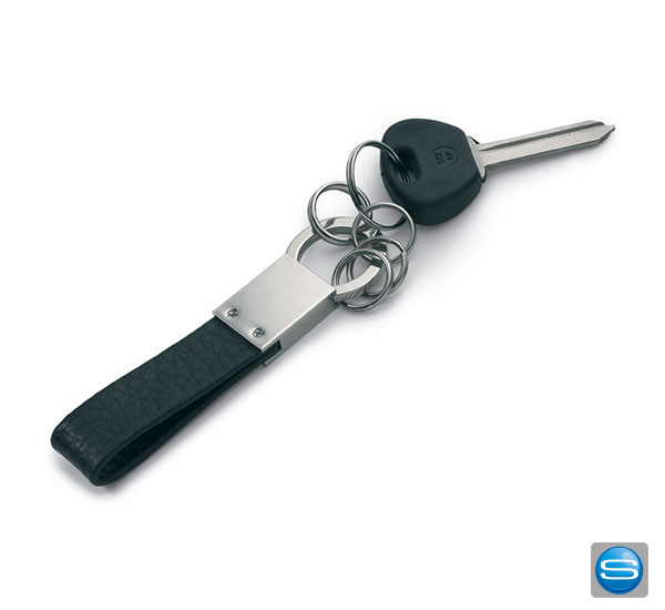 Multi Schlüsselring mit PU Anhänger als Kundenpresent