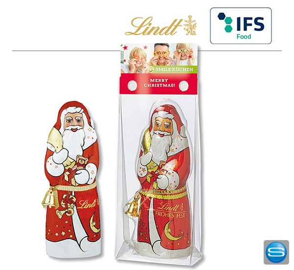 Lindt Weihnachtsmann bedrucken mit Ihrem Logo