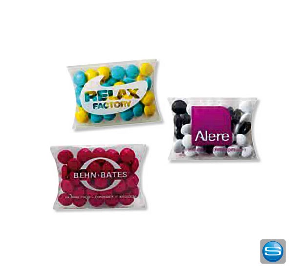 Schokolinsen in bedruckbaren PET-Kissen