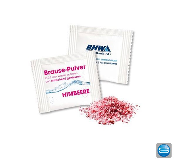 Brausepulver in Werbetütchen mit individuellem Logo