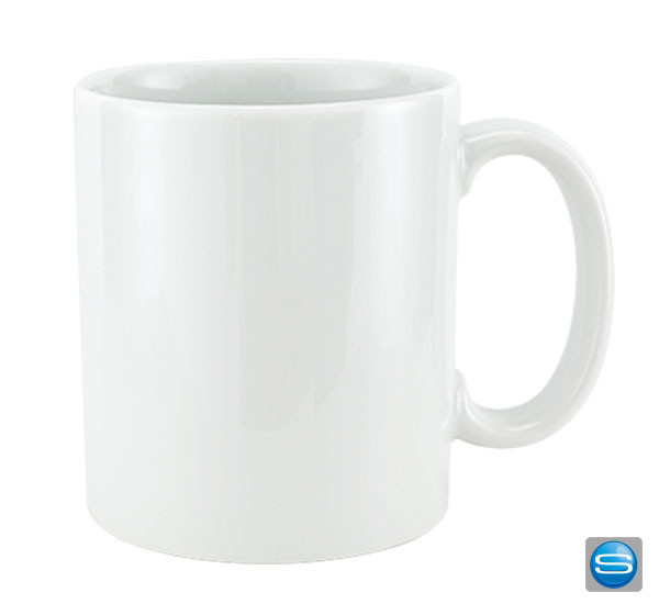 Schlichte weiße Tasse mit Ihrem Firmenlogo
