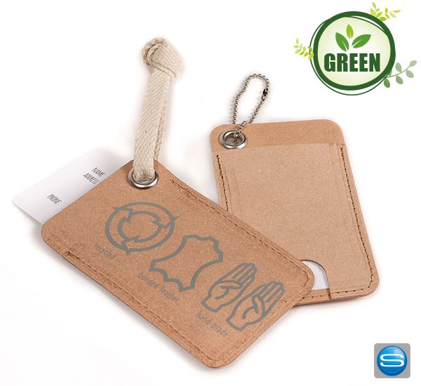 Recycling-Leder Kofferanhänger individuell bedrucken