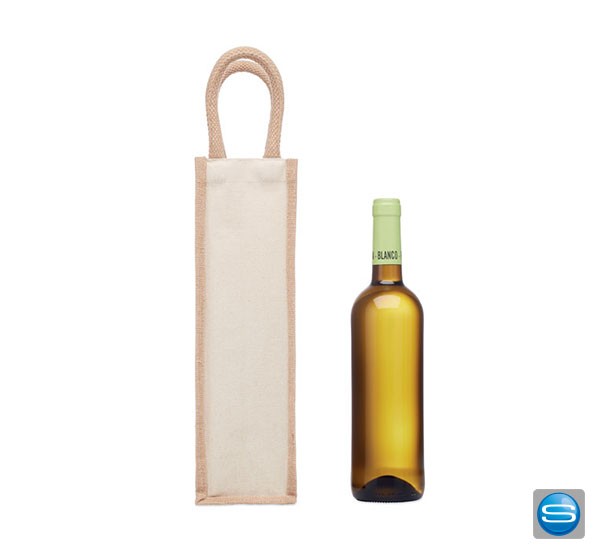 Flaschentaschen aus Jute mit Logodruck