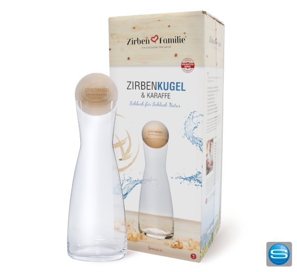 Zirbenkugel Wasserkaraffe mit Ihrem Logo