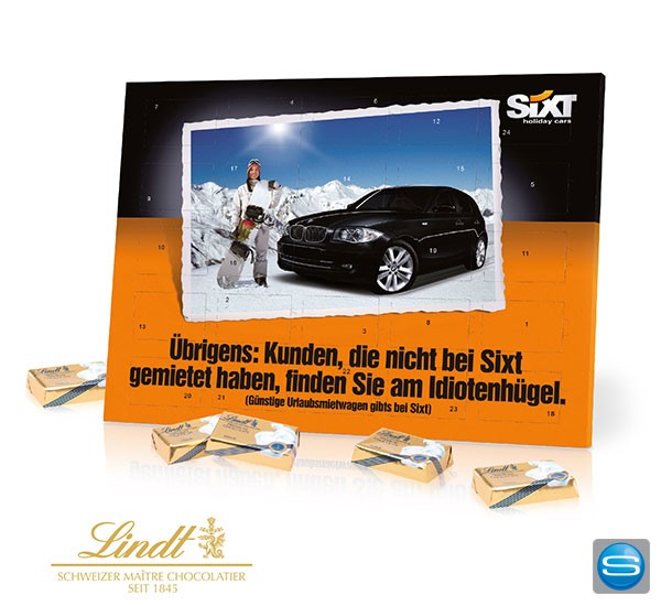 Lindt Adventskalender als Werbegeschenk zu Weihnachten