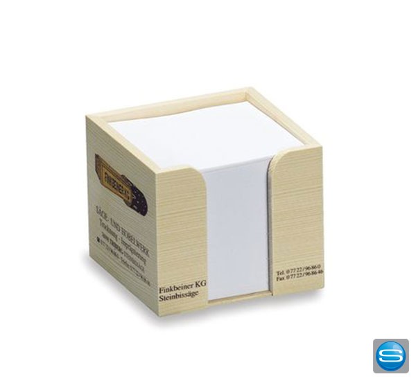 Zettelbox aus echtem Holz als Werbemittel