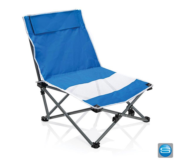 Faltbarer Strandstuhl in Tragetasche als Werbeartikel