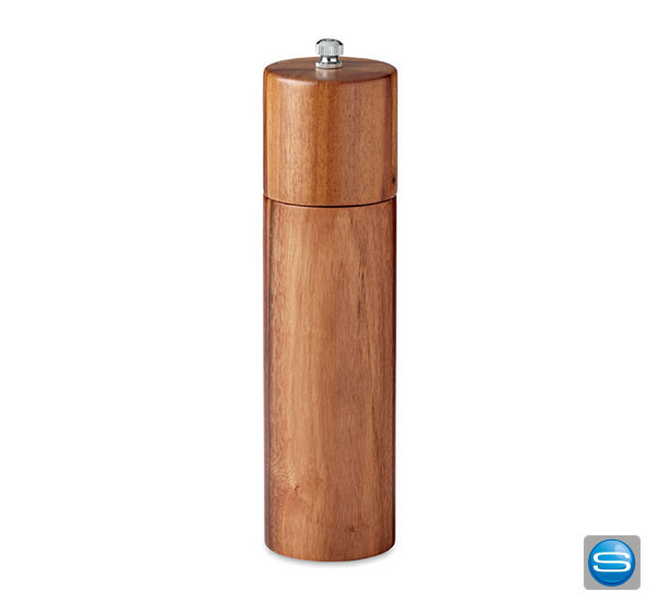 Pfeffermühle aus Akazienholz mit Ihrem Firmenzeichen veredelt