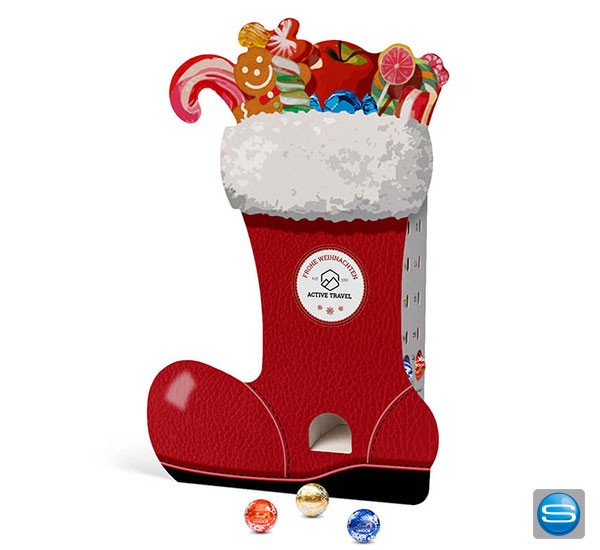 Adventskalender Spender mit Lindt Schokolade als Werbeartikel