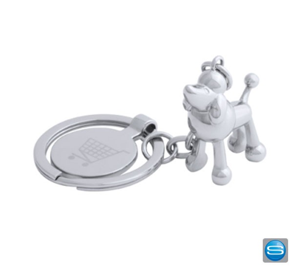 Schlüsselanhänger mit Hund und graviertem Chip