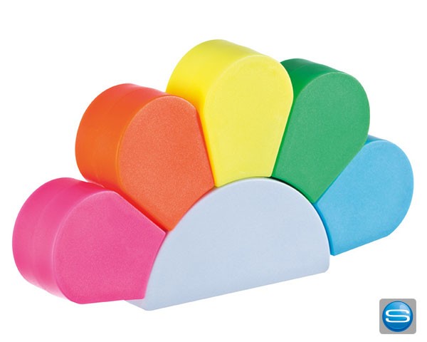 Textmarkerset in Blumenform mit individuellem Druck