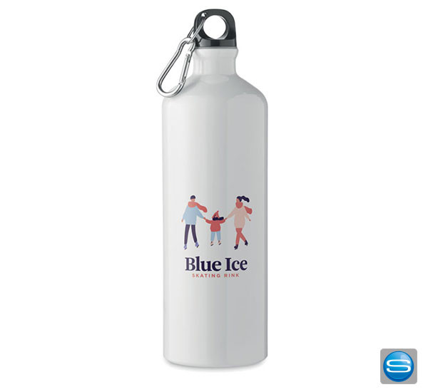 Trinkflasche mit Karabiner als Werbegeschenk