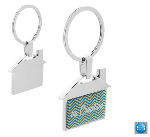 Haus Schlüsselanhänger mit vollfarbigem Aufdruck