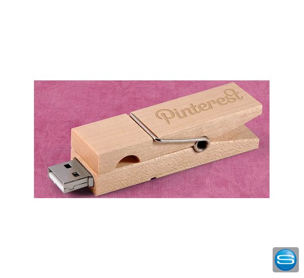 USB Stick Wäscheklammer mit Ihrem Logo veredelt