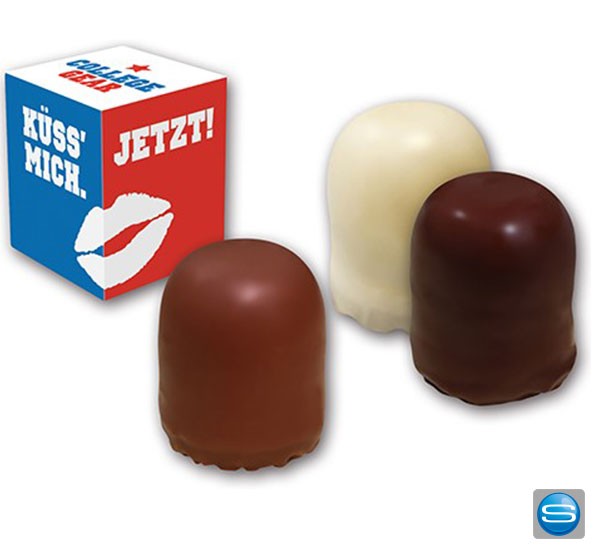 Mini Schokoküsse individuell mit Firmenlogo gestalten