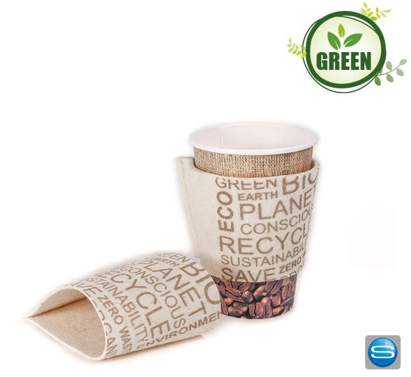 Roh-Wollfilz Bechermanschetten als Werbegeschenk