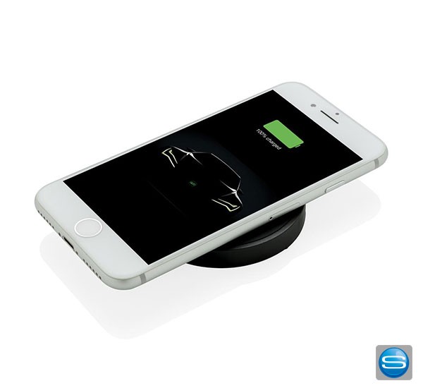 Runder 5W Wireless - Charger mit Logo bedruckt