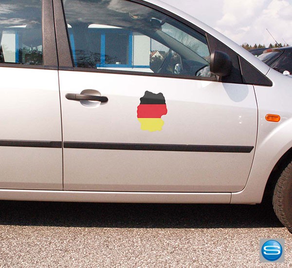 Automagnet in Deutschlandfarben individuell veredelbar