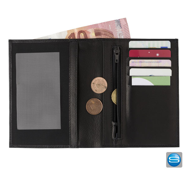 Geldbörse 'Smudo' aus Spaltleder als Werbeartikel