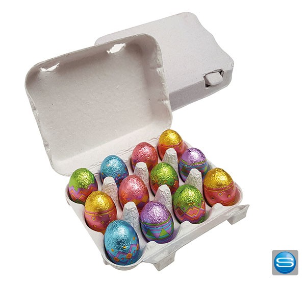 12er Schoko-Eier Karton mit Ihrem Logodruck