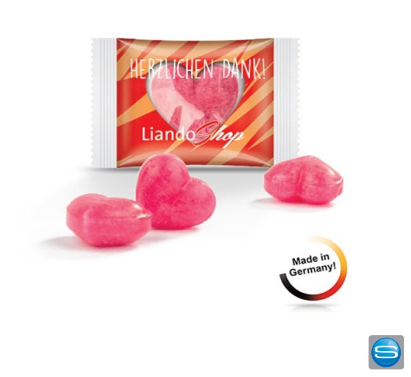 Herz Bonbon bedrucken mit Ihrem Logo