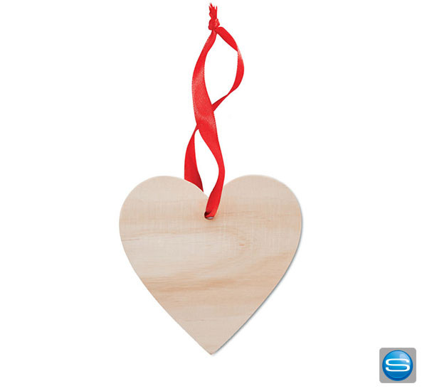 Herz Anhänger aus Holz mit Ihrem Firmenzeichen