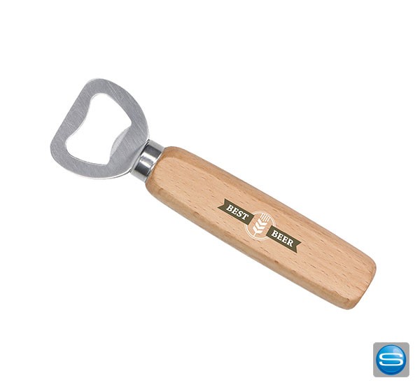 Robuster Holzflaschenöffner mit Ihrem individuellen Aufdruck