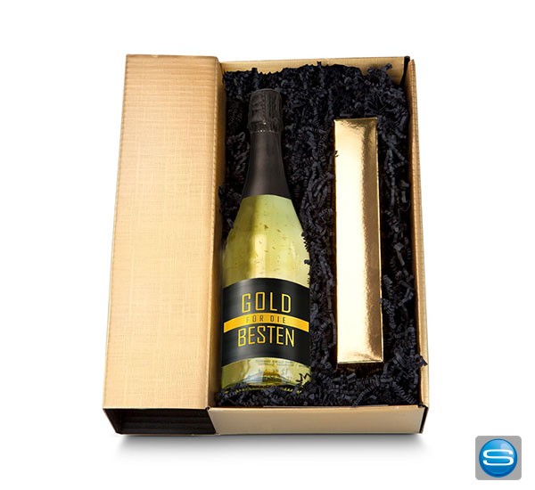 Edles Sekt Set mit Logodruck als Werbegeschenk