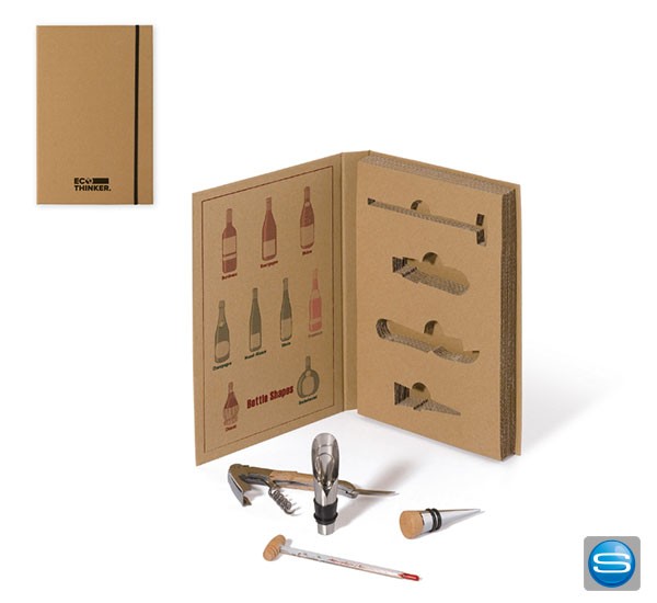 Wein-Set in Buchform als Werbegeschenk bedrucken