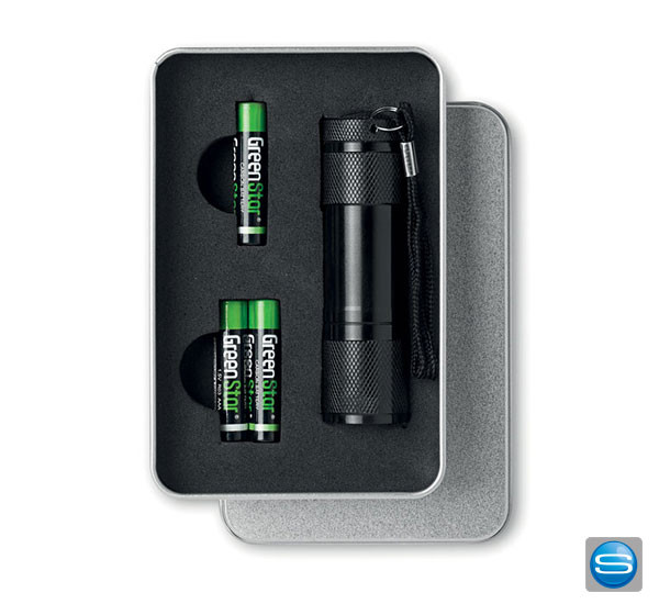 Mini Taschenlampe mit Box als Werbepresent