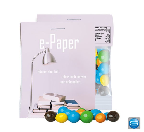 Bunte Erdnüsse mit veredelbaren Werbereiter