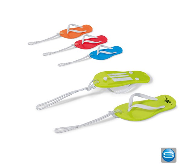 Kofferanhänger Sandale als Werbegeschenk