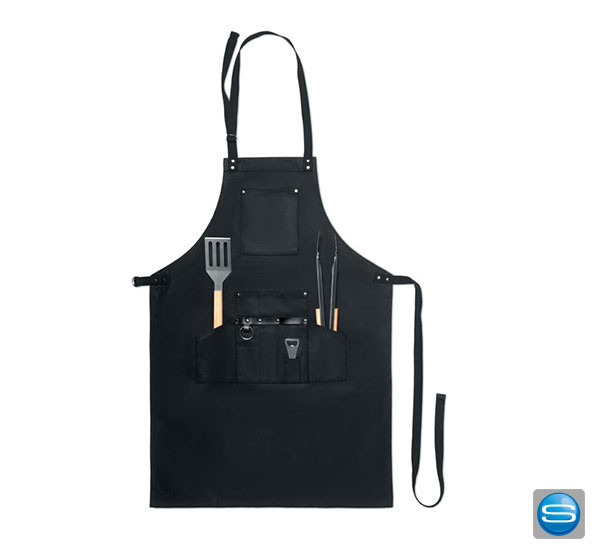 BBQ Schürze mit Küchenhelfern als Werbegeschenk