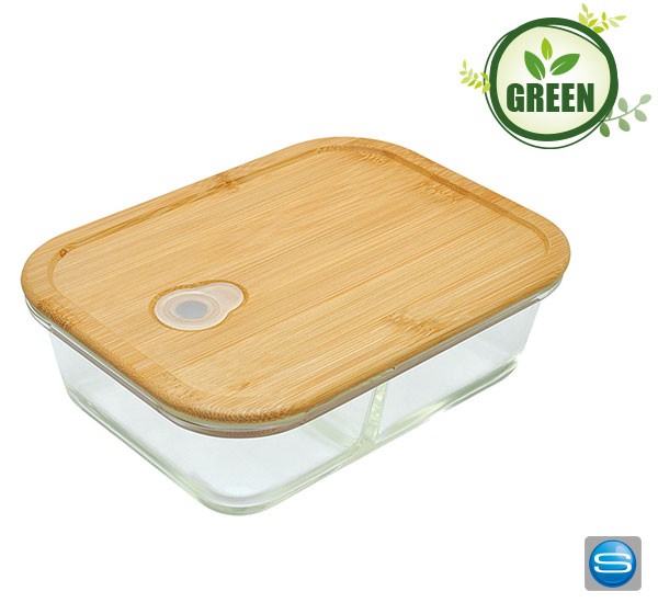 Bentobox aus Glas mit Bambusdeckel gravieren