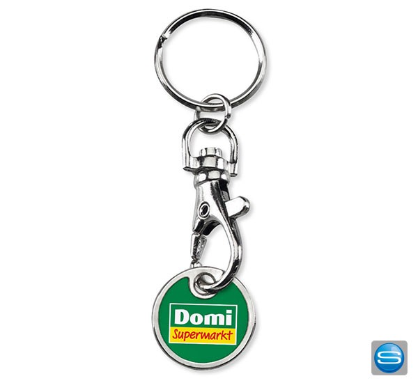 Einkaufswagenchip mit Schlüsselanhänger als Streuartikel