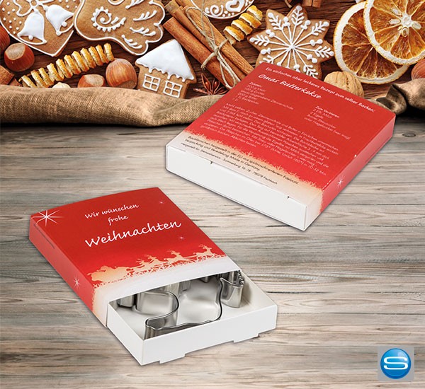 Backförmchen Premium Box mit Ihrem Logo als Weihnachtsgeschenk bedrucken