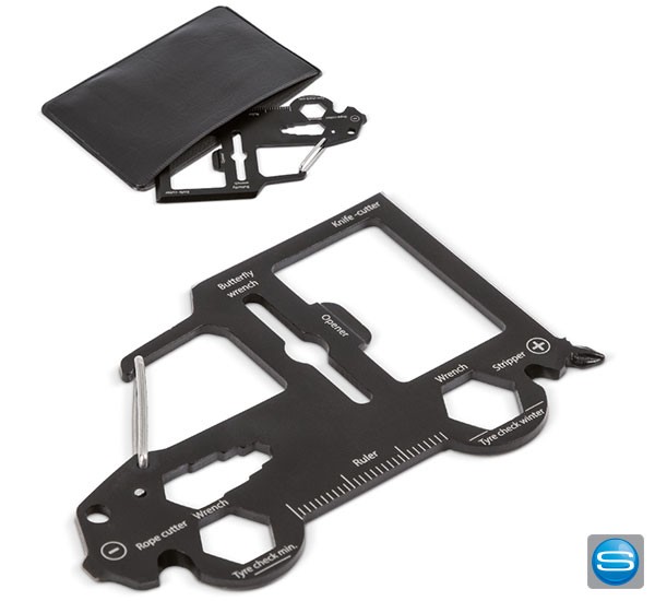 Multifunktionswerkzeug in LKW-Form mit Logo gravieren