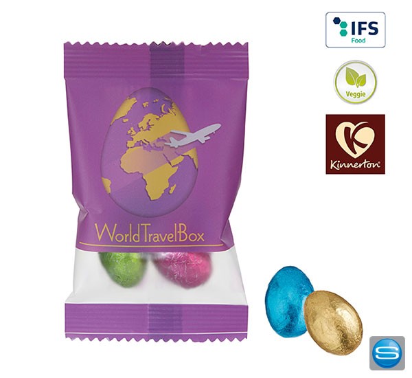 Schoko-Ostereier als Werbegeschenk mit Logo