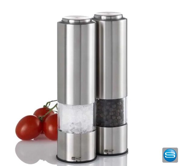 AdHoc Set Elektrische Pfeffer- und Salzmühle Pepmatik mit Logo