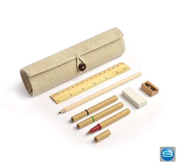 Federtasche mit Stiftset als Werbegeschenk