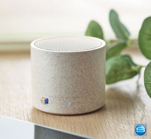 Weizenstroh Bluetooth Lautsprecher individuell bedruckbar